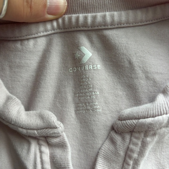 Converse All Star crop top shirt size small light pink - Picture 8 of 8